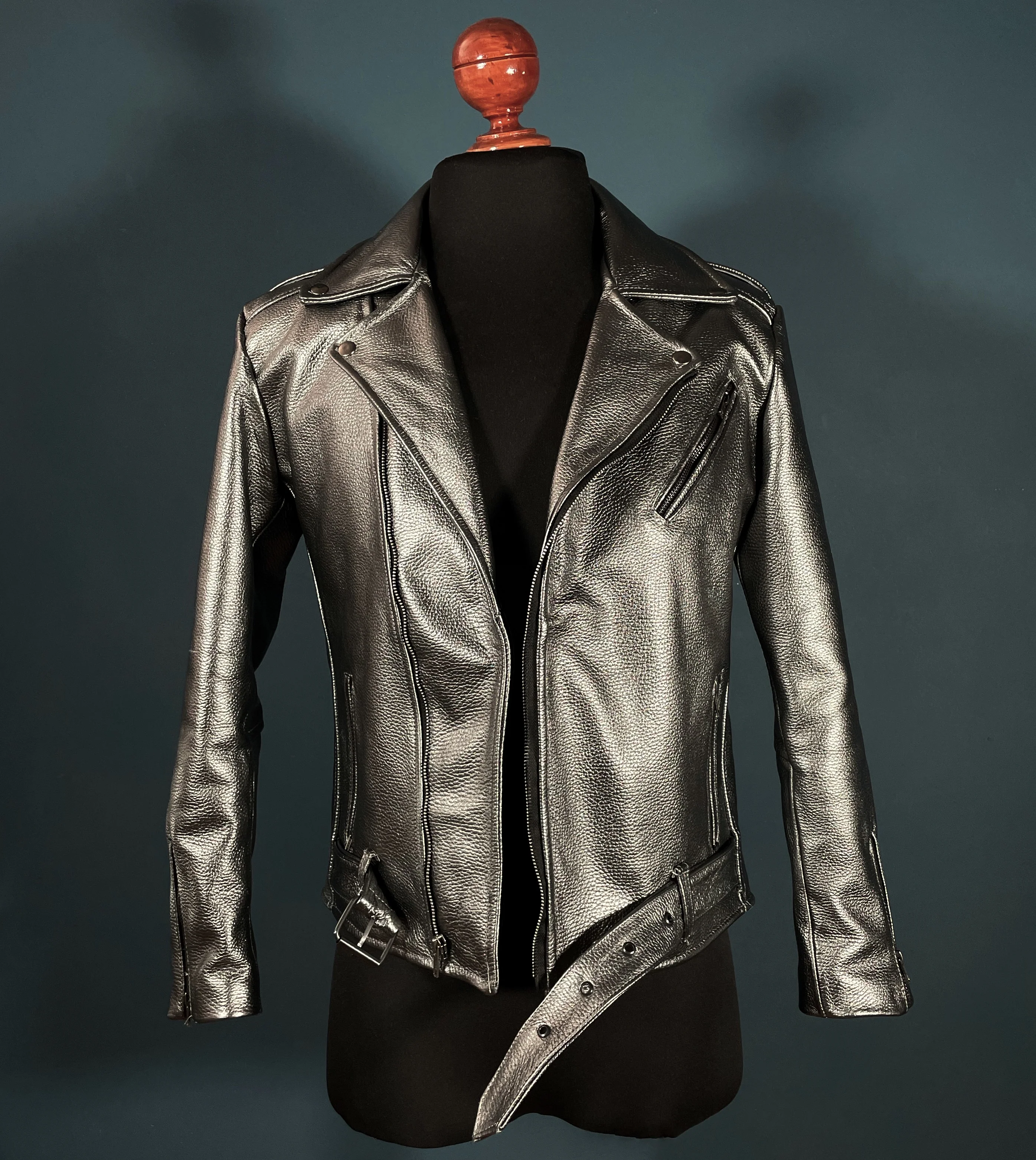 Biker no.1 antimonio full grain