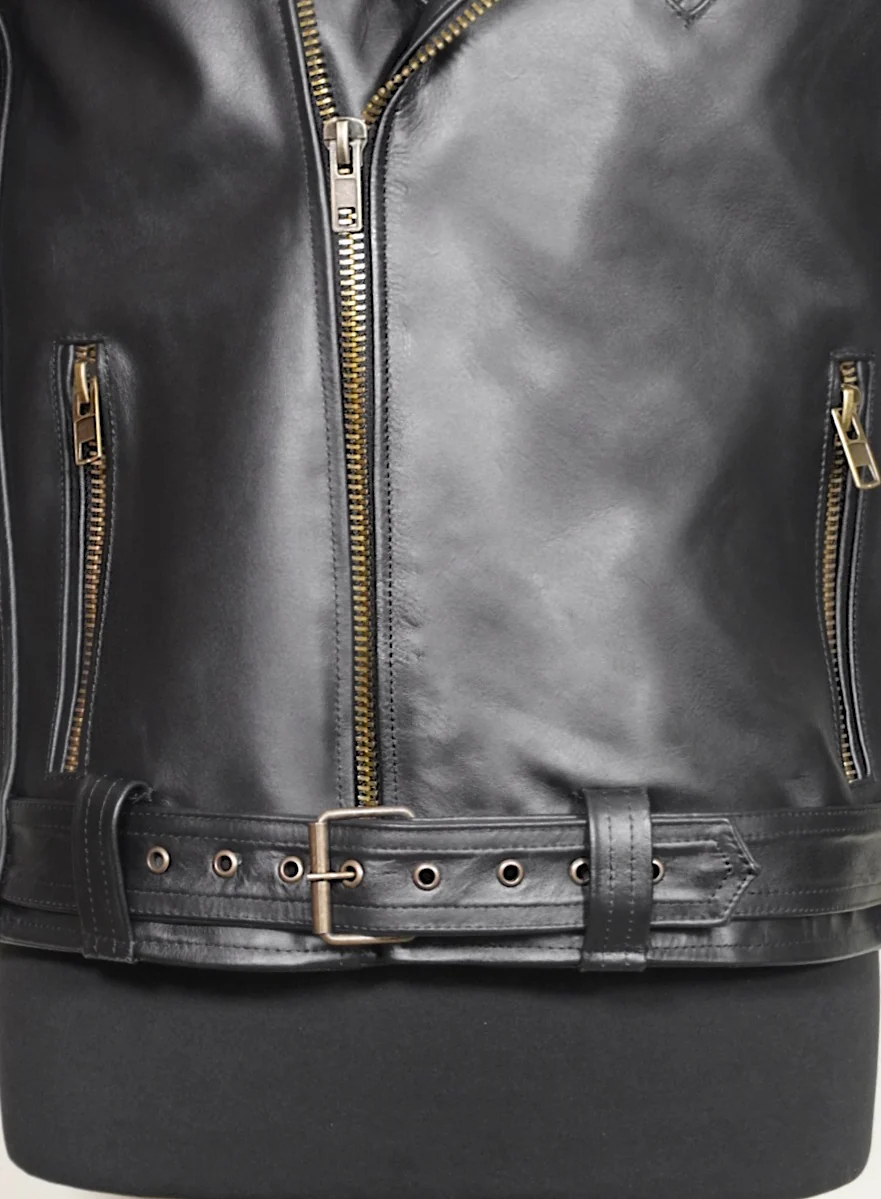 Biker no.1 cuero negro y bronce - Image 7