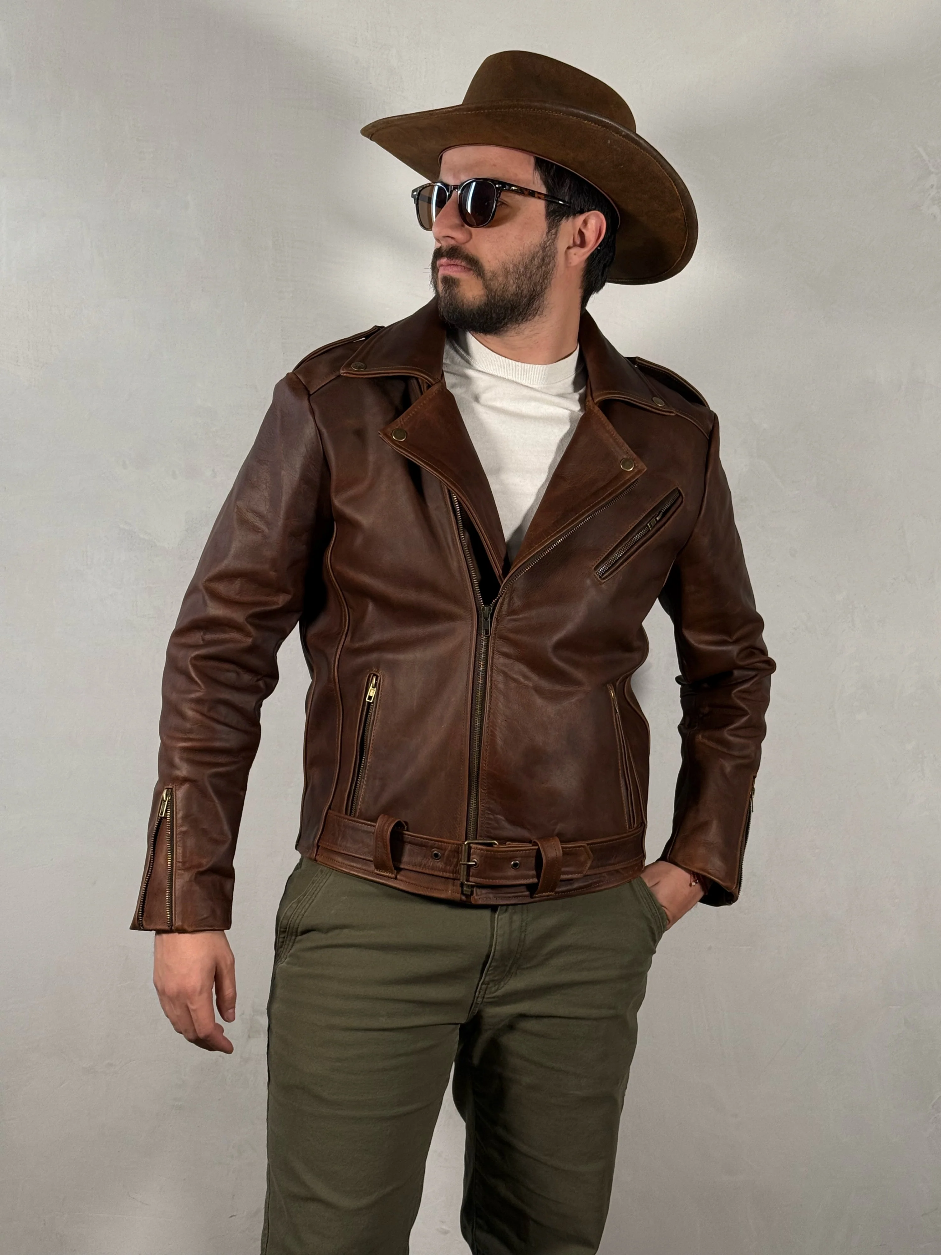 Biker no.1 cuero tabaco - Image 11