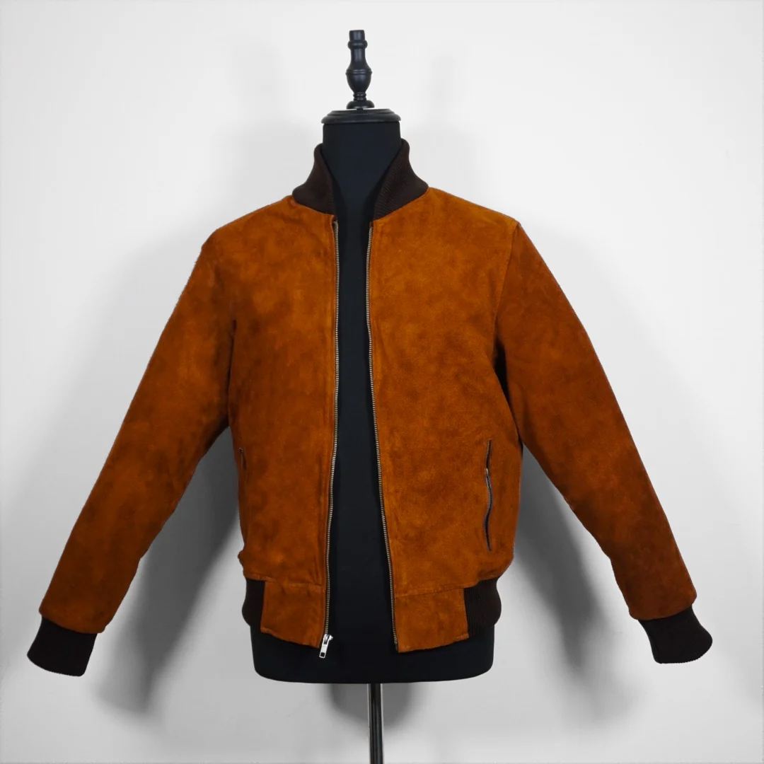 Bomber gamuza camel