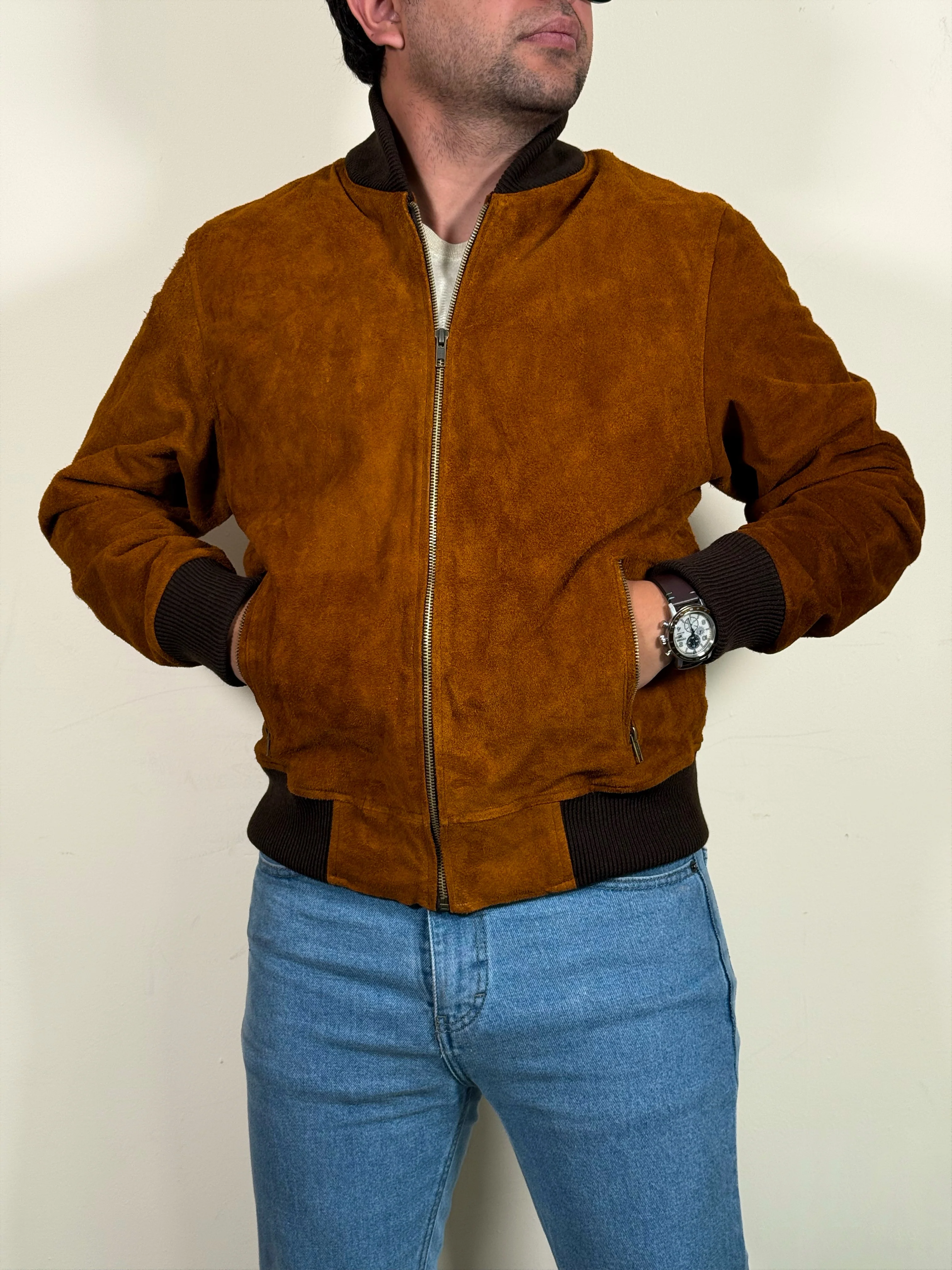 Bomber gamuza camel - Image 11