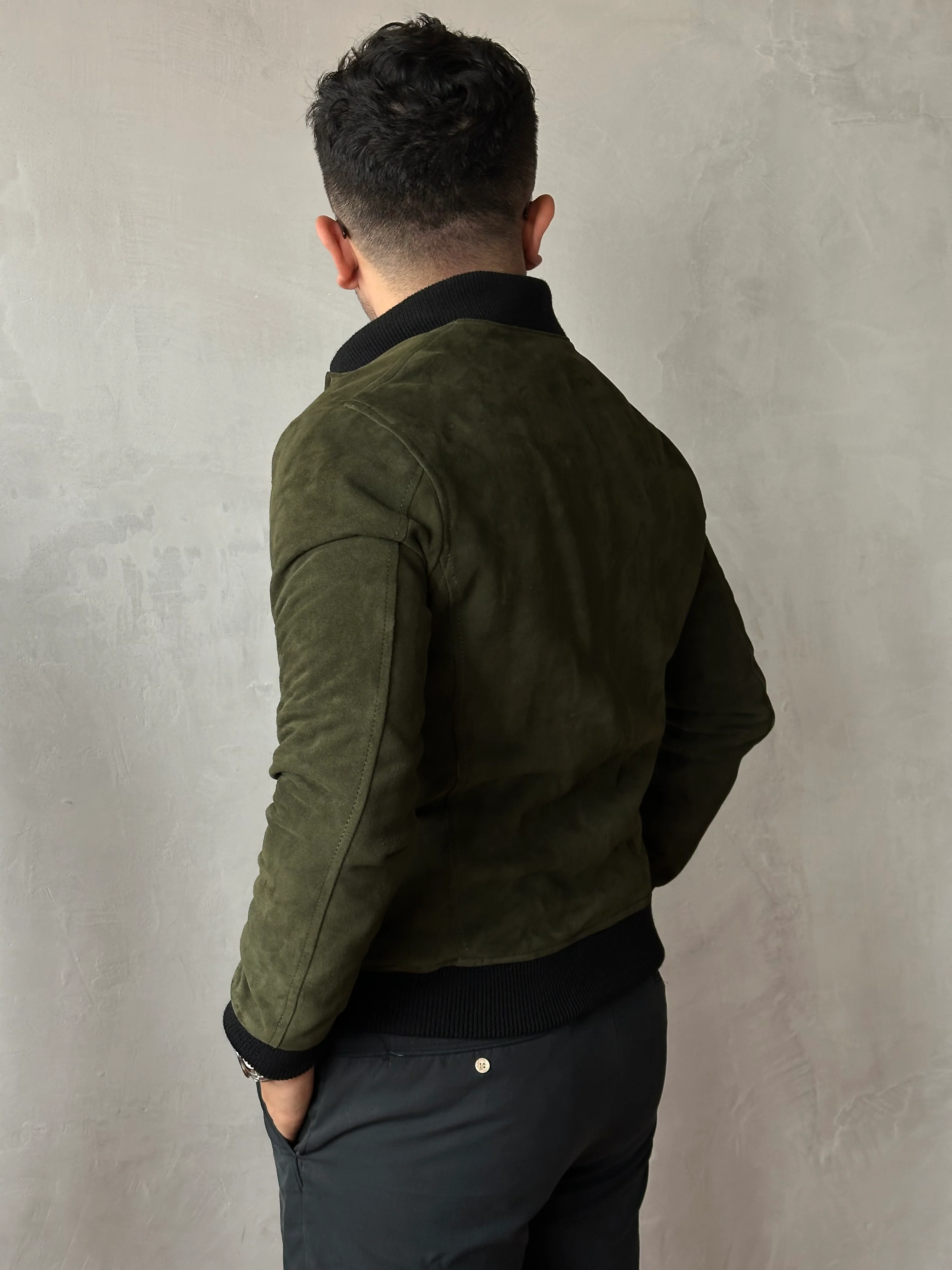 Bomber verde militar gamuza - Image 8