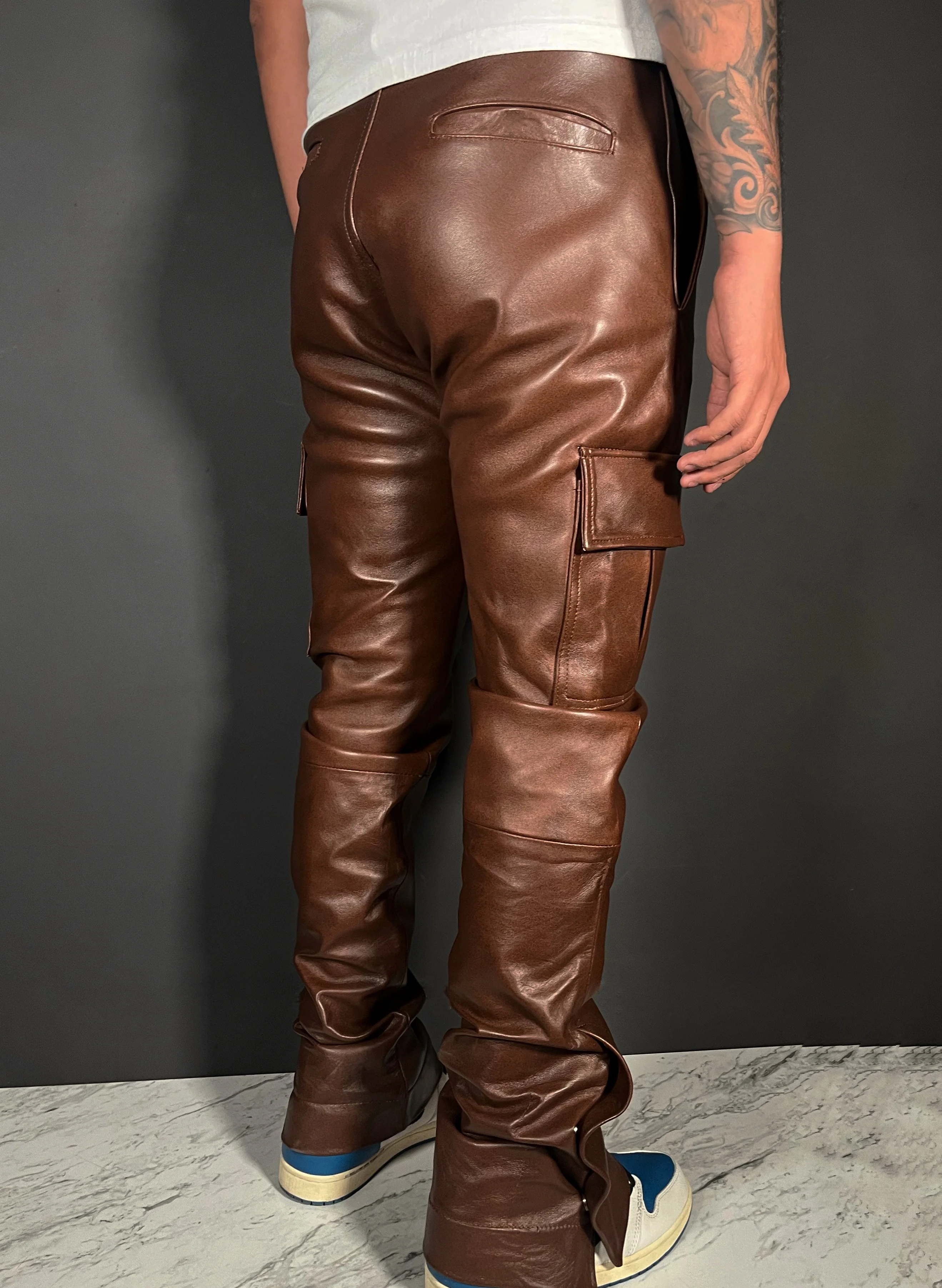 Cargo caramelo leather pants - Image 3