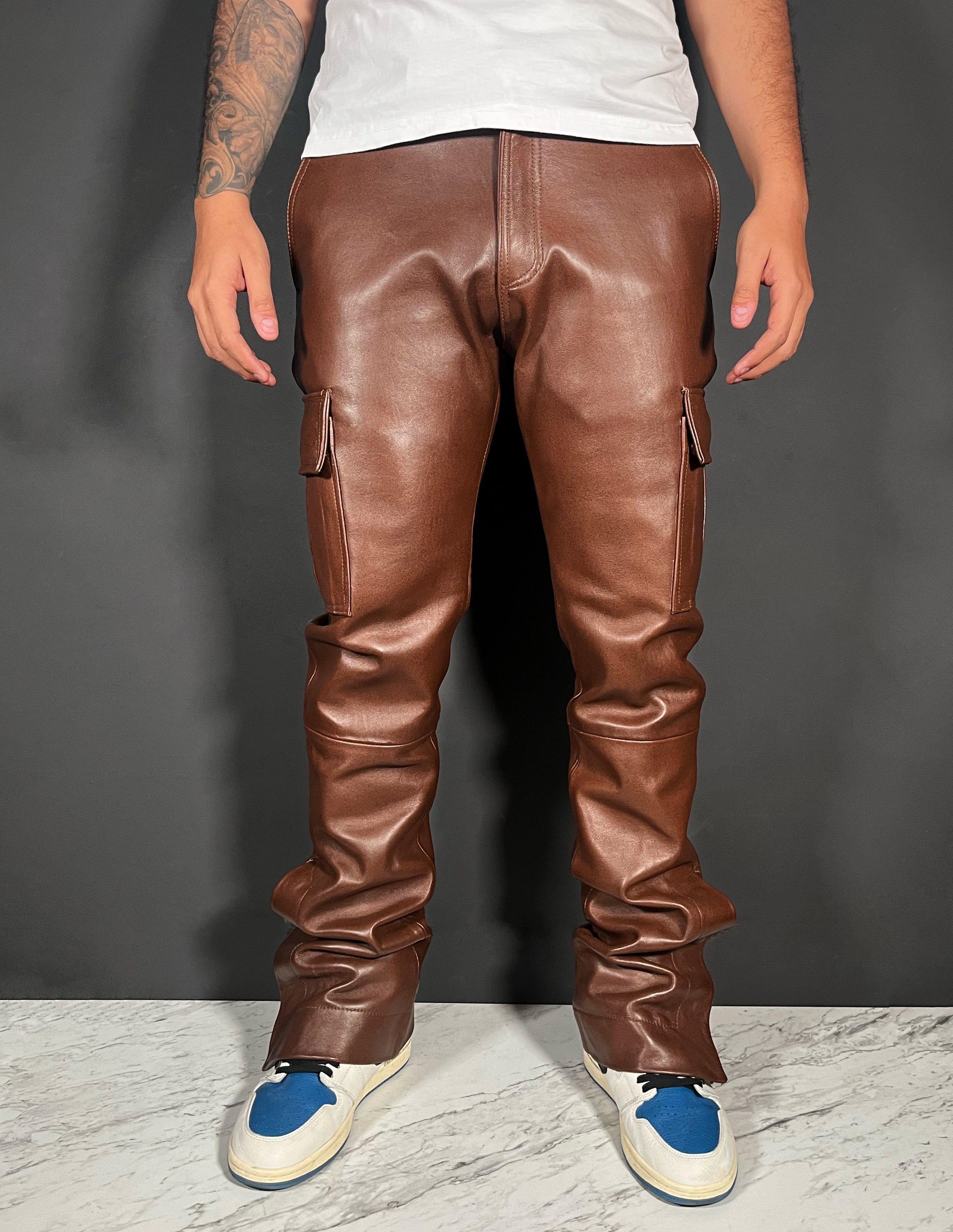 Cargo caramelo leather pants - Image 5