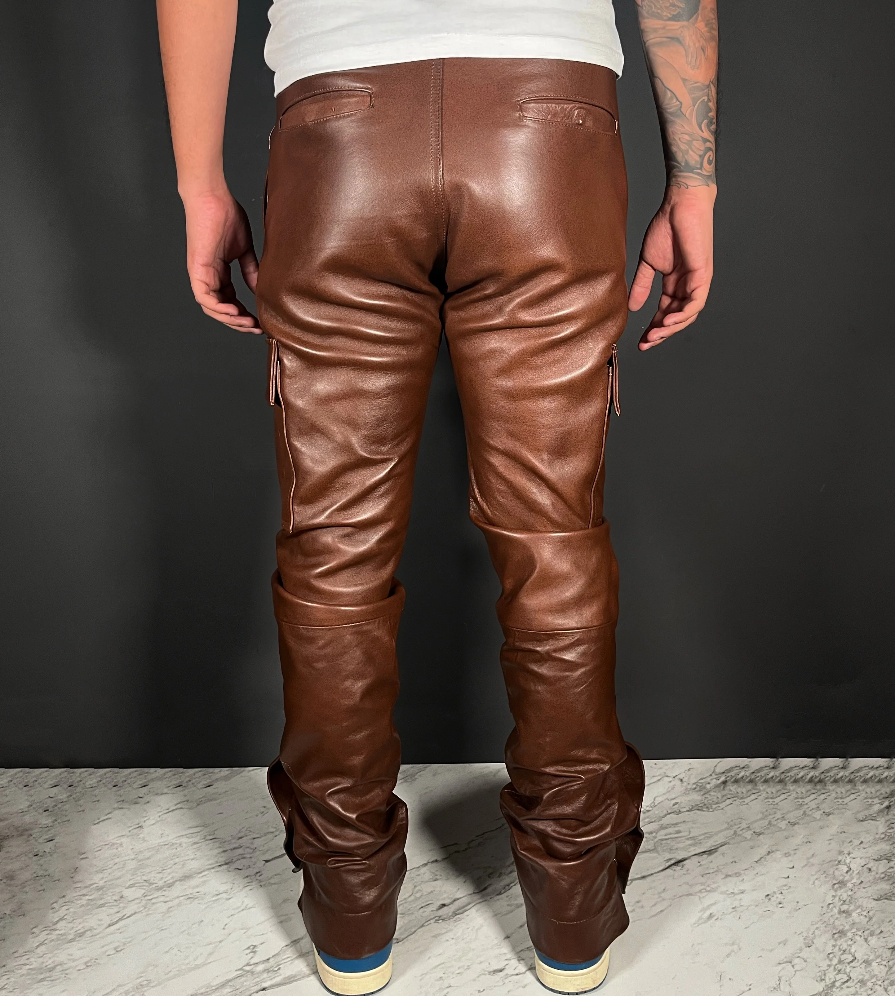 Cargo caramelo leather pants - Image 9