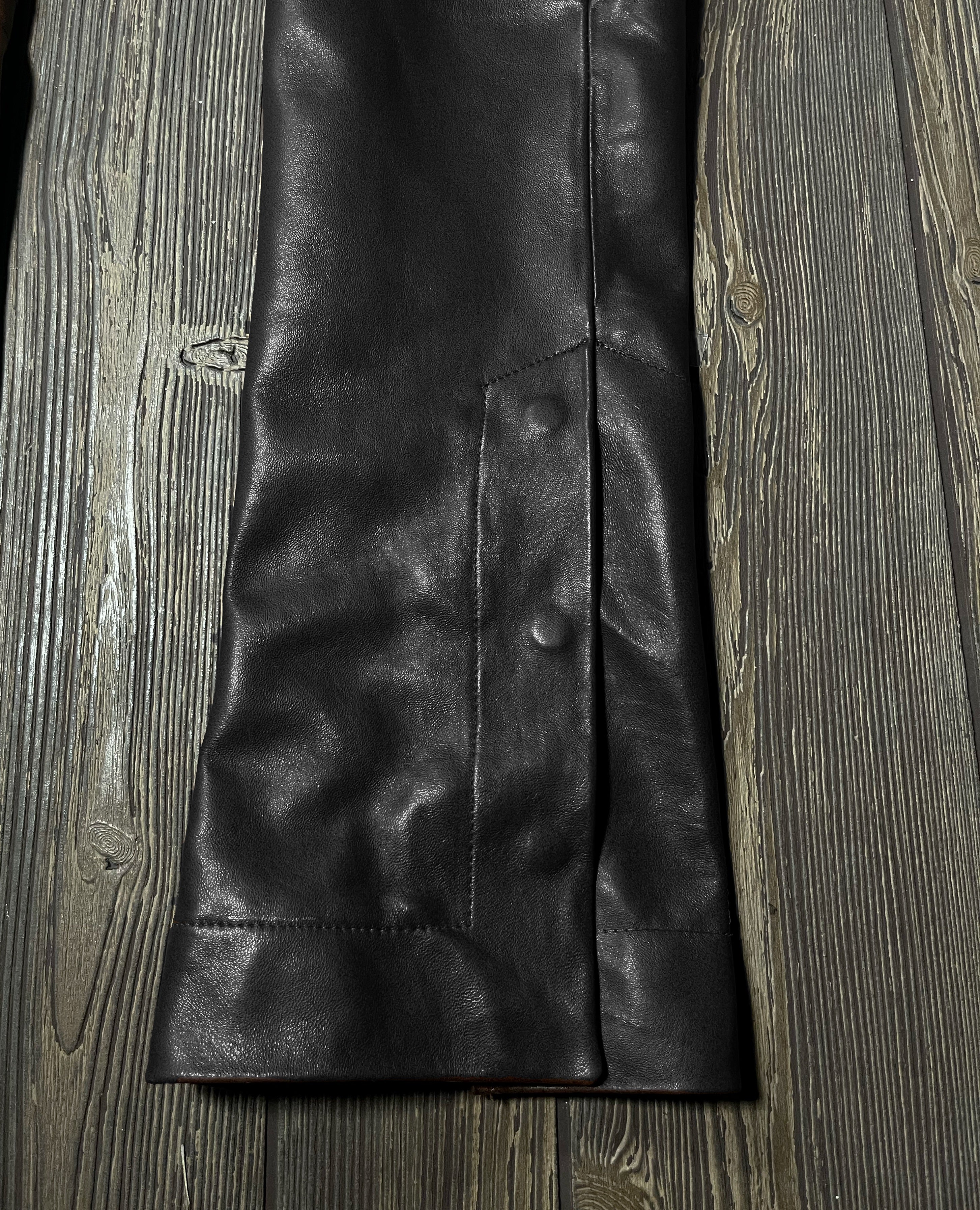 Cargo darkest black leahter pants - Image 9