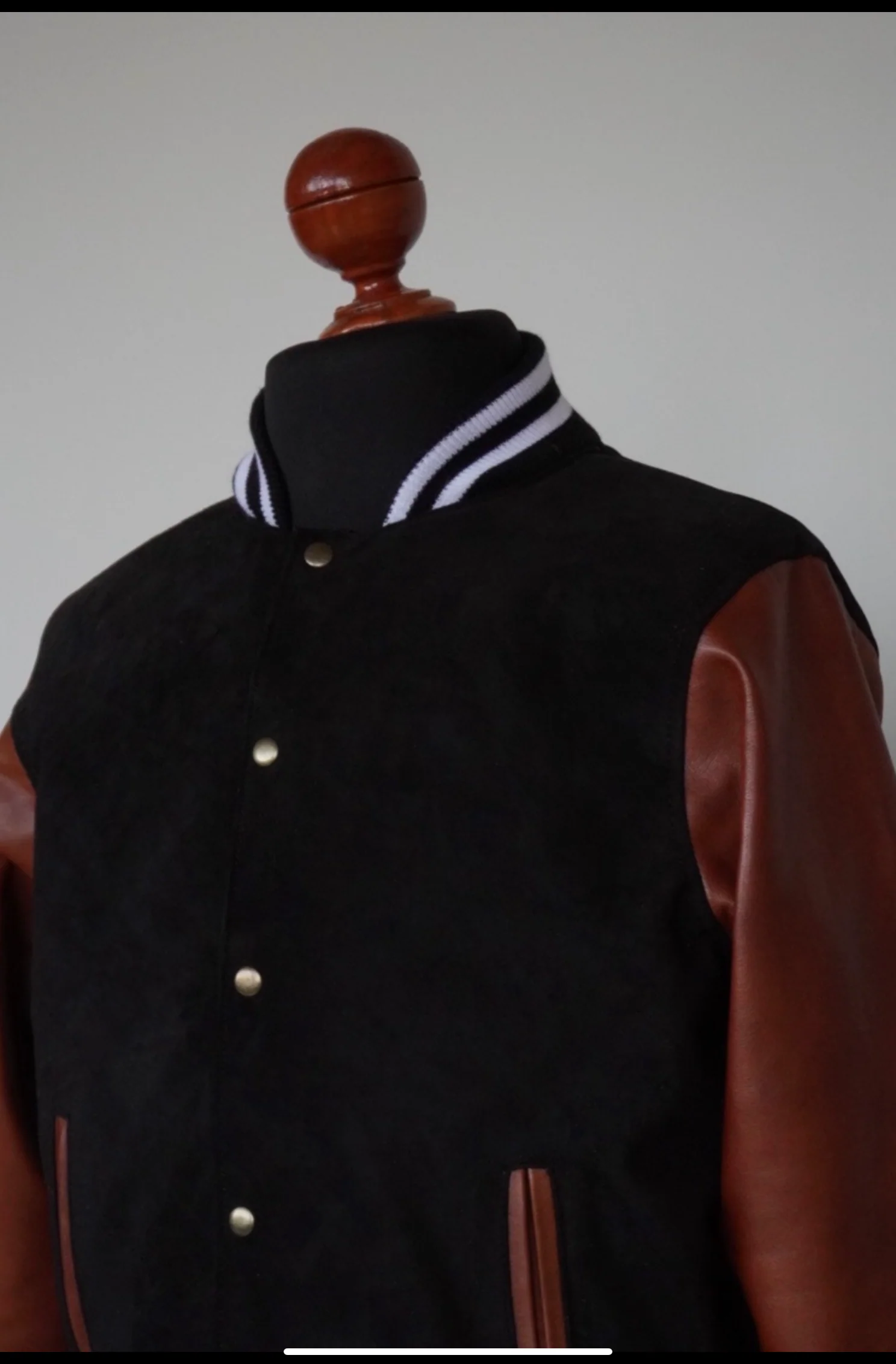 High school bomber black & brown - Image 3