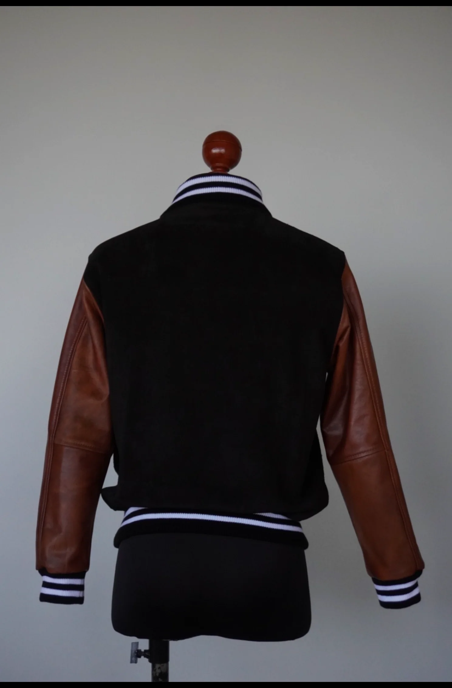 High school bomber black & brown - Image 5