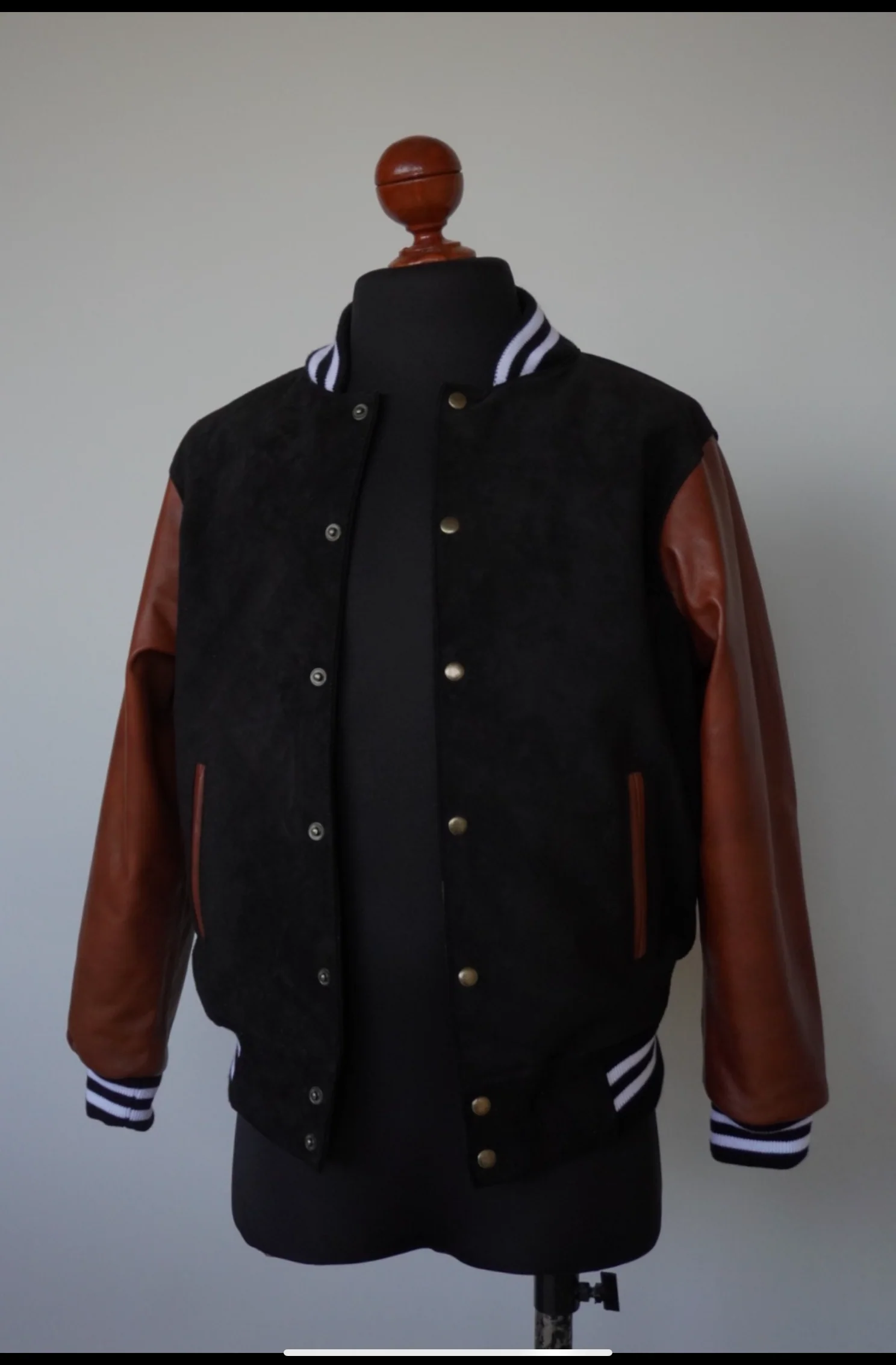 High school bomber black & brown - Image 8