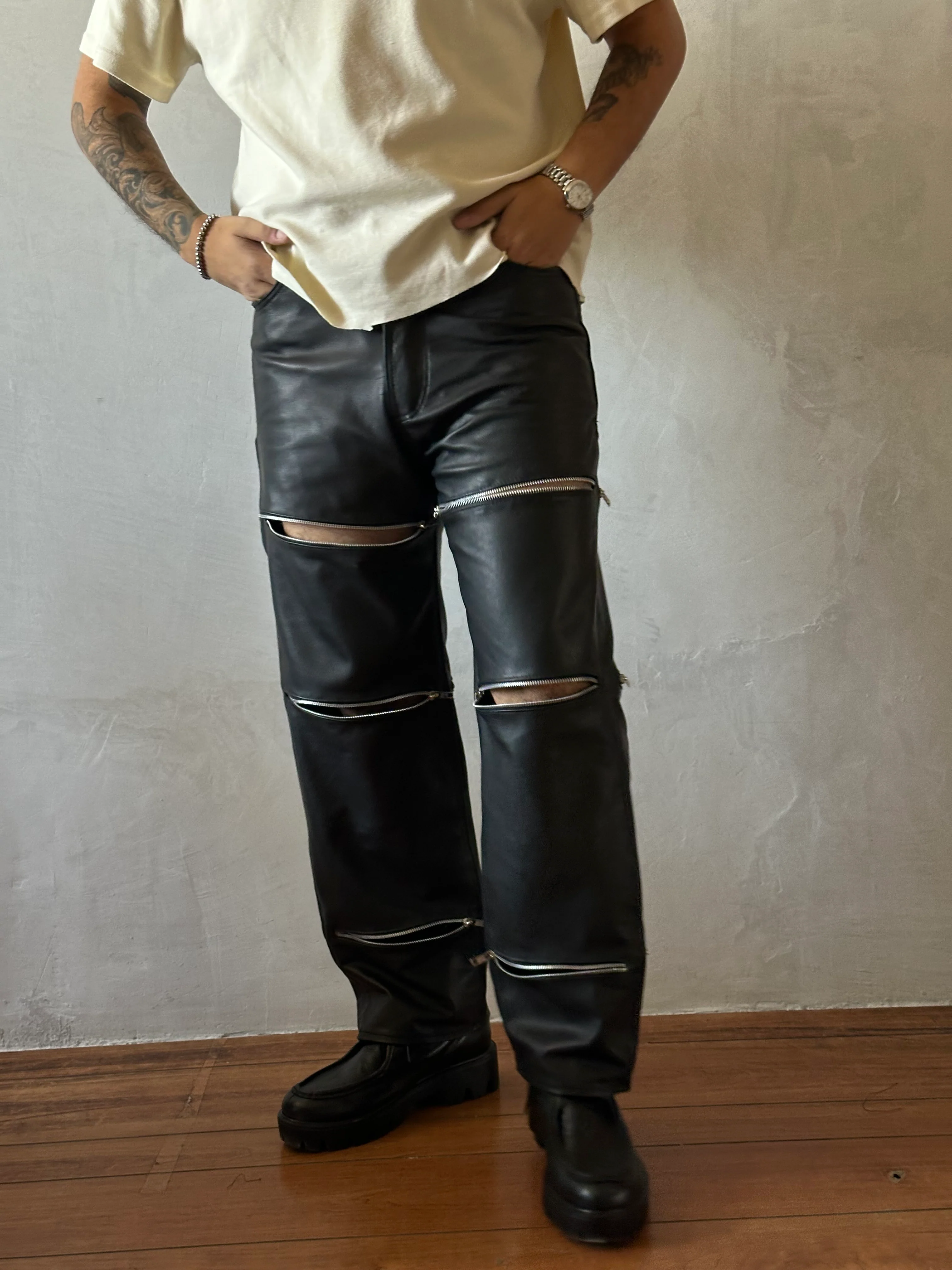 Leather jeans zipper - Image 6